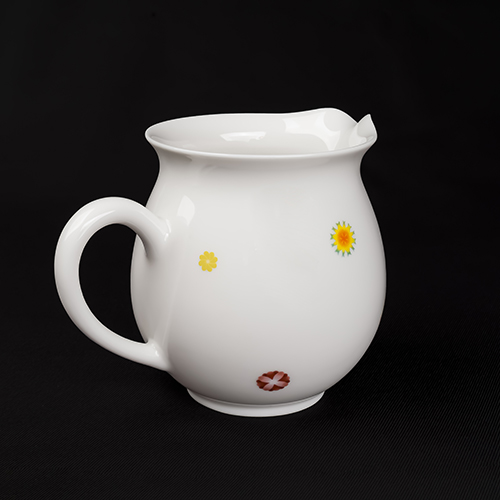 牙白皮球花R73茶海［有耳］