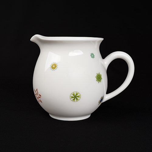 牙白皮球花R73茶海［有耳］