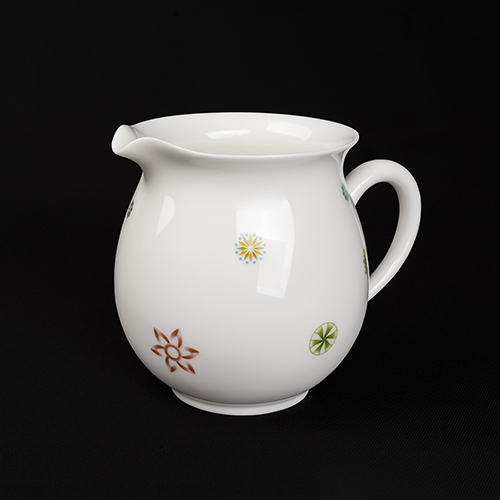 牙白皮球花R73茶海［有耳］