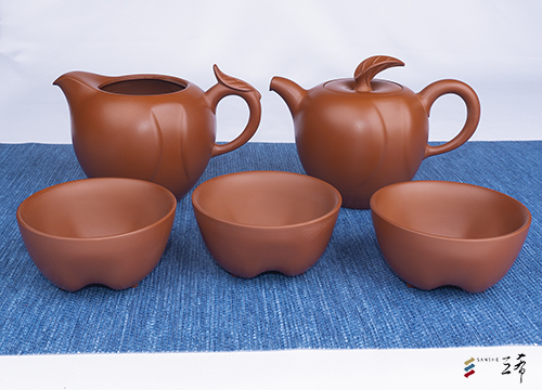 平平安安蘋果茶組 - 朱泥 (1壺1海3杯)