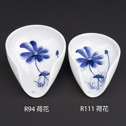 手繪青花-R94茶荷［荷花］- 缺貨
