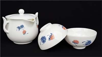 牙白覆盆子R106側壺組［1壺2杯］