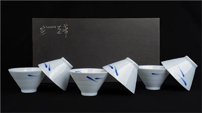 6入133青瓷魚響杯組 