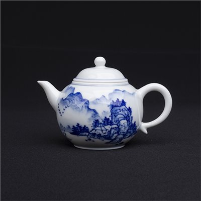 手繪青花-R24小鳳仙壺 ［山水］