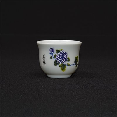 無光白G128飲杯(菊花)